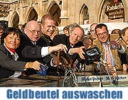 Aschermittwoch: traditionelles Geldbeutelwaschen am Fischbrunnen (Foto: Ingrid Grossmann))